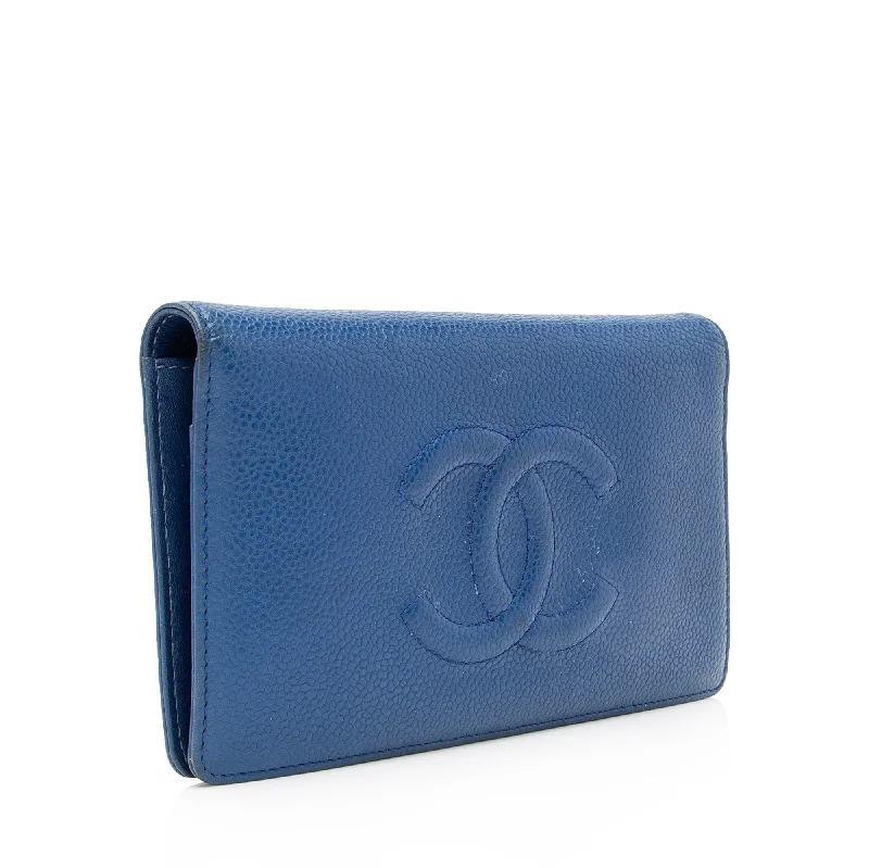 Chanel Caviar Leather Timeless CC Yen Wallet (23516)