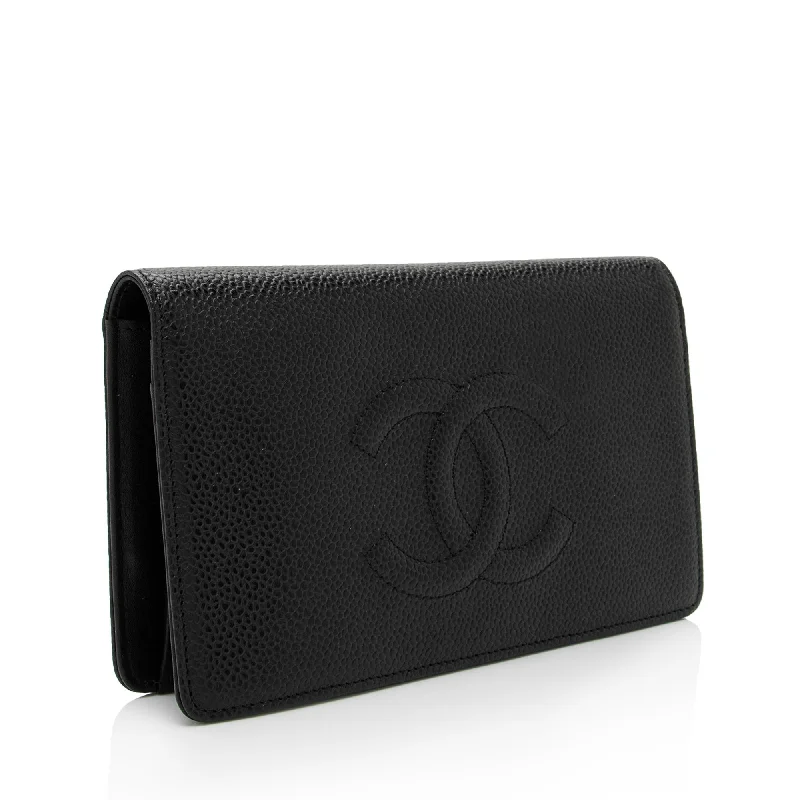 Chanel Caviar Leather Timeless CC Yen Wallet (SCpxRY)