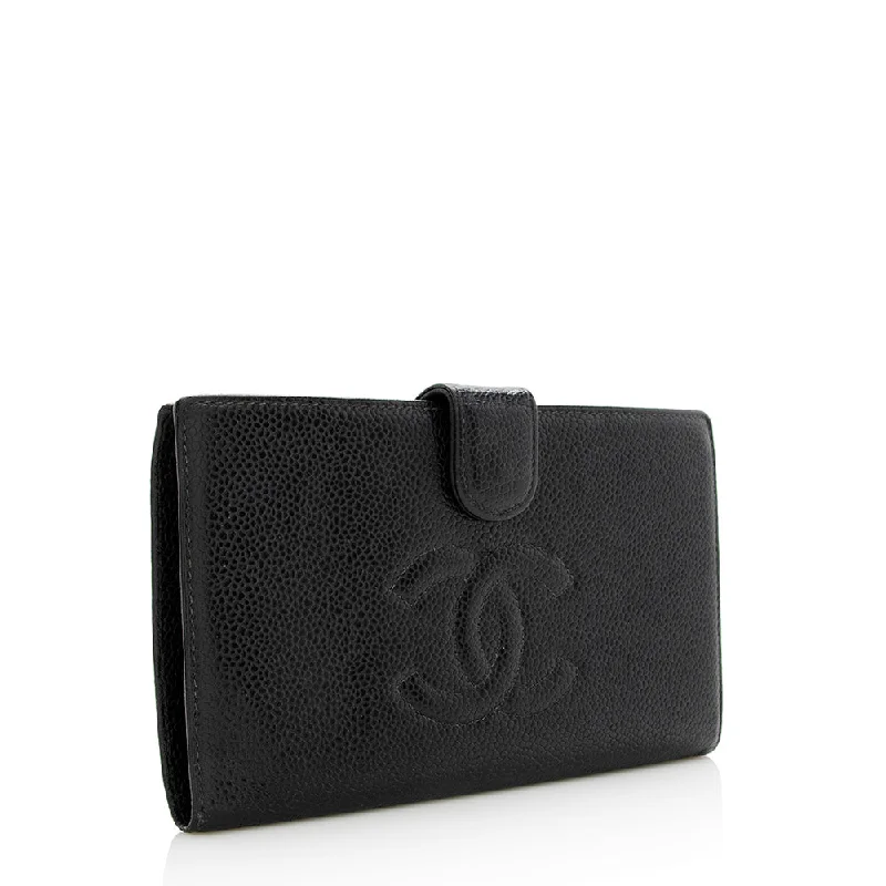 Chanel Caviar Leather Timeless French Purse Wallet (19020)