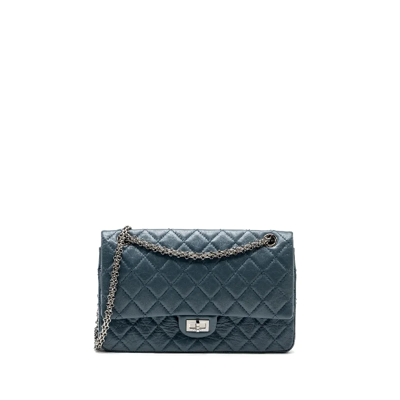 Chanel Large 2.55 reissue Flap Bag Aged Calfskin Petrol blue Ruthenium Hardware