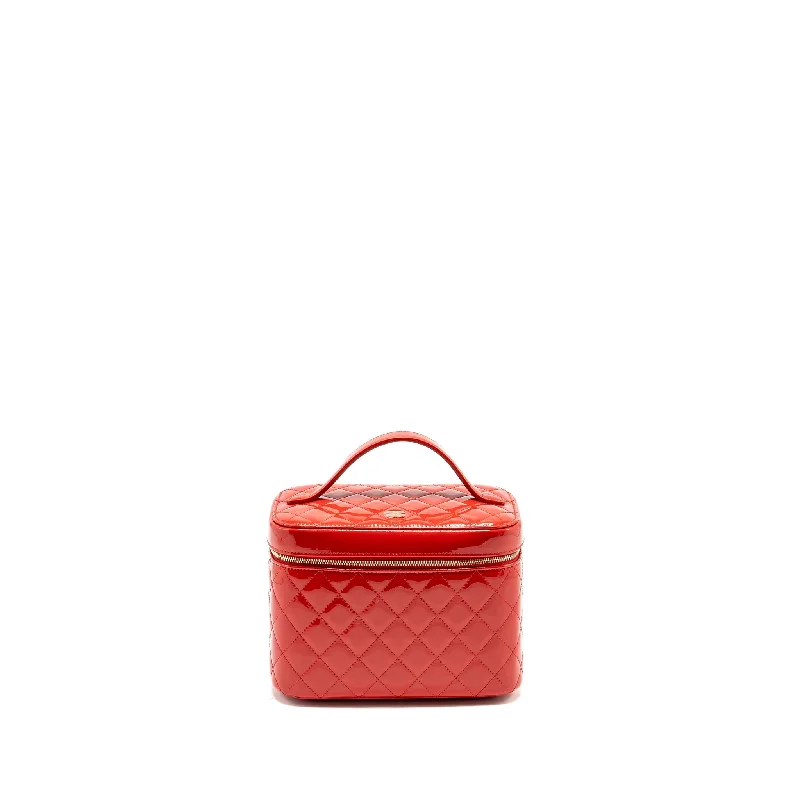 Chanel Large Vanity Pouch Patent Red GHW