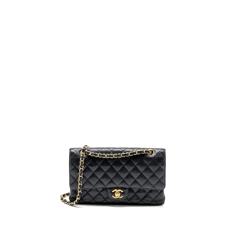 Chanel Medium classic double flap bag caviar Black GHW