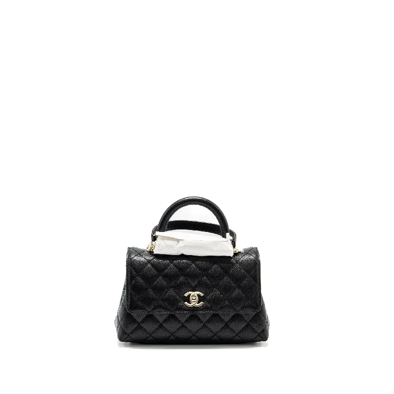 Chanel Small Coco Handle Caviar black LGHW (microchip)